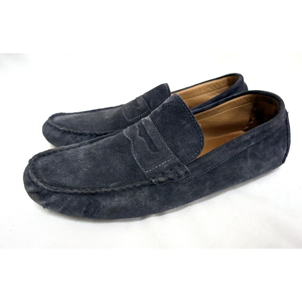 Johnston Murphy Men’s Blue Suede Penny Driving Loafers Shoes Sz 11 Brazil - Picture 1 of 10